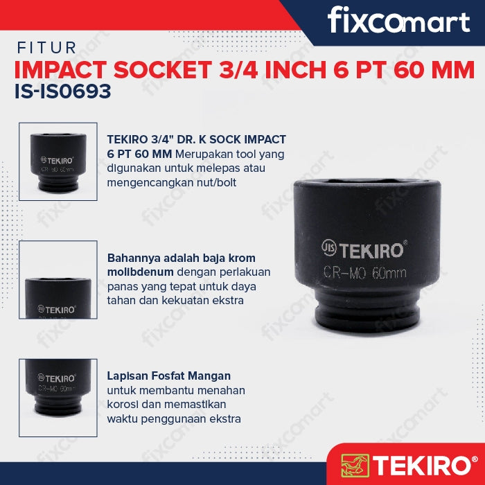 Tekiro Mata Sock Impact 1 Inch 32 Mm 6Pt