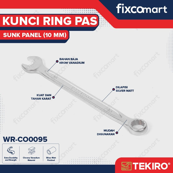 Tekiro Kunci Ring Pas 10 Mm Sunk Panel