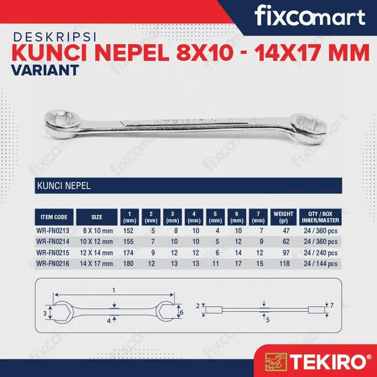 Tekiro Kunci Nepel 8X10 mm - 8X10 MM FIXCOMART