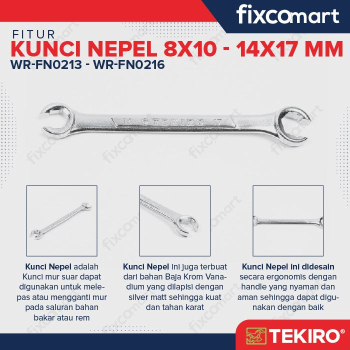 Tekiro Kunci Nepel 8X10 mm - 12X14 MM
