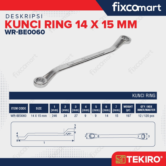 Tekiro Kunci Ring 14x15 mm