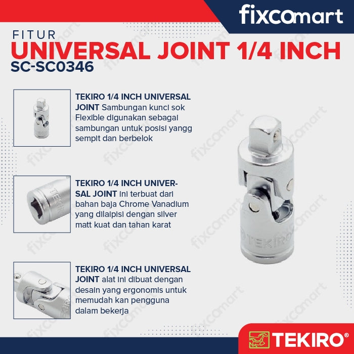 Tekiro Universal Joint 1/4 Inch / Sambungan Mata Sock