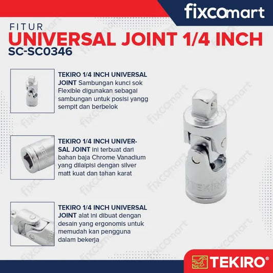 Tekiro Universal Joint 1/4 Inch / Sambungan Mata Sock FIXCOMART