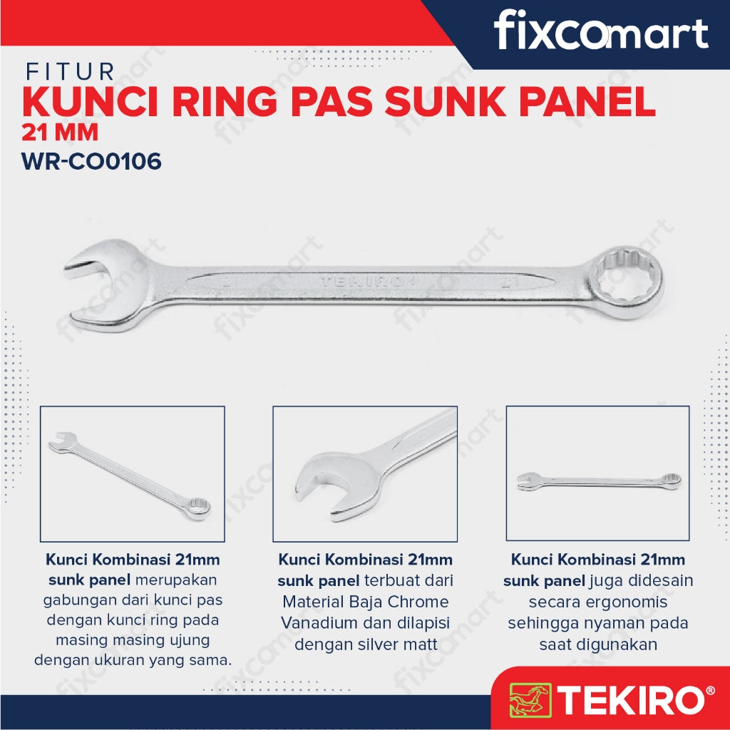 Tekiro Kunci Ring Pas 21 mm Sunk Panel