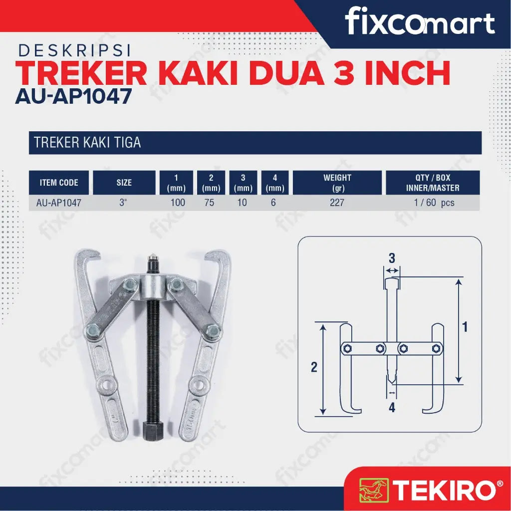 Tekiro Treker Kaki 2 / Two Arm Puller 6 Inch FIXCOMART