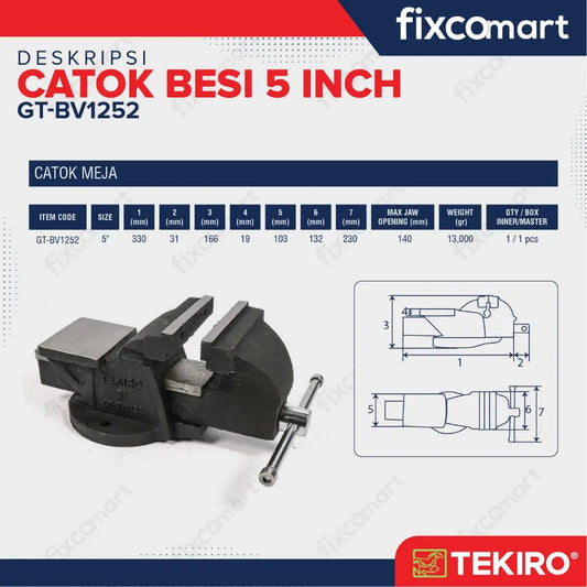 Tekiro Catok Besi 5" / Tekiro Ragum 5 Inch FIXCOMART