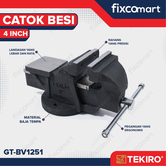 Tekiro Bench Vice 4 Inch / Tekiro Ragum Besi 4 Inch / Catok Besi