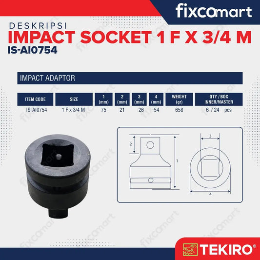 TEKIRO Adaptor Impact 1 F X 3/4 M FIXCOMART