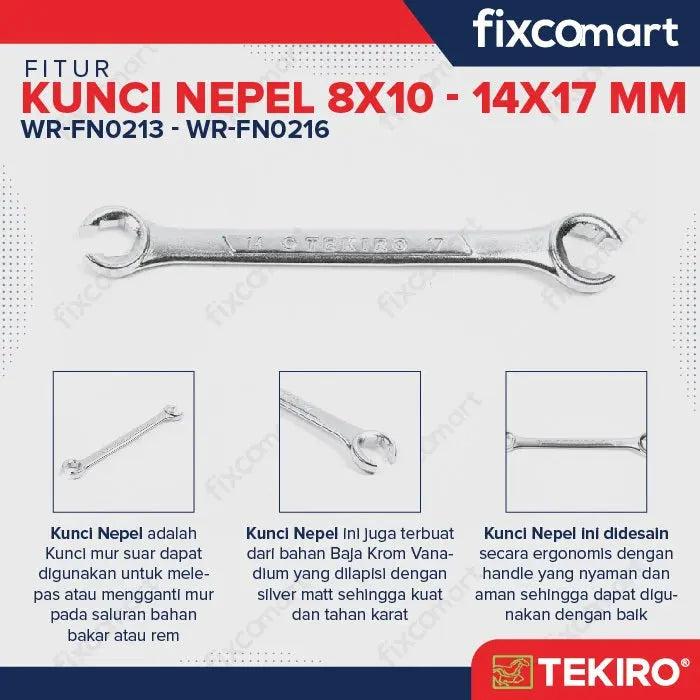 Tekiro Kunci Nepel 8X10 mm - 14X17 MM FIXCOMART
