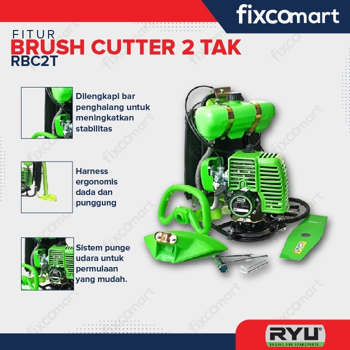 RYU Brush Cutter 2 Tak Mesin Potong Rumput Gendong RBC2T