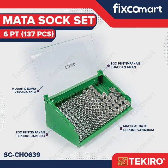 Tekiro Socket Chest 8-32 mm 6PT - 12PT / Tekiro Mata Sock Set 6PT - 12PT FIXCOMART