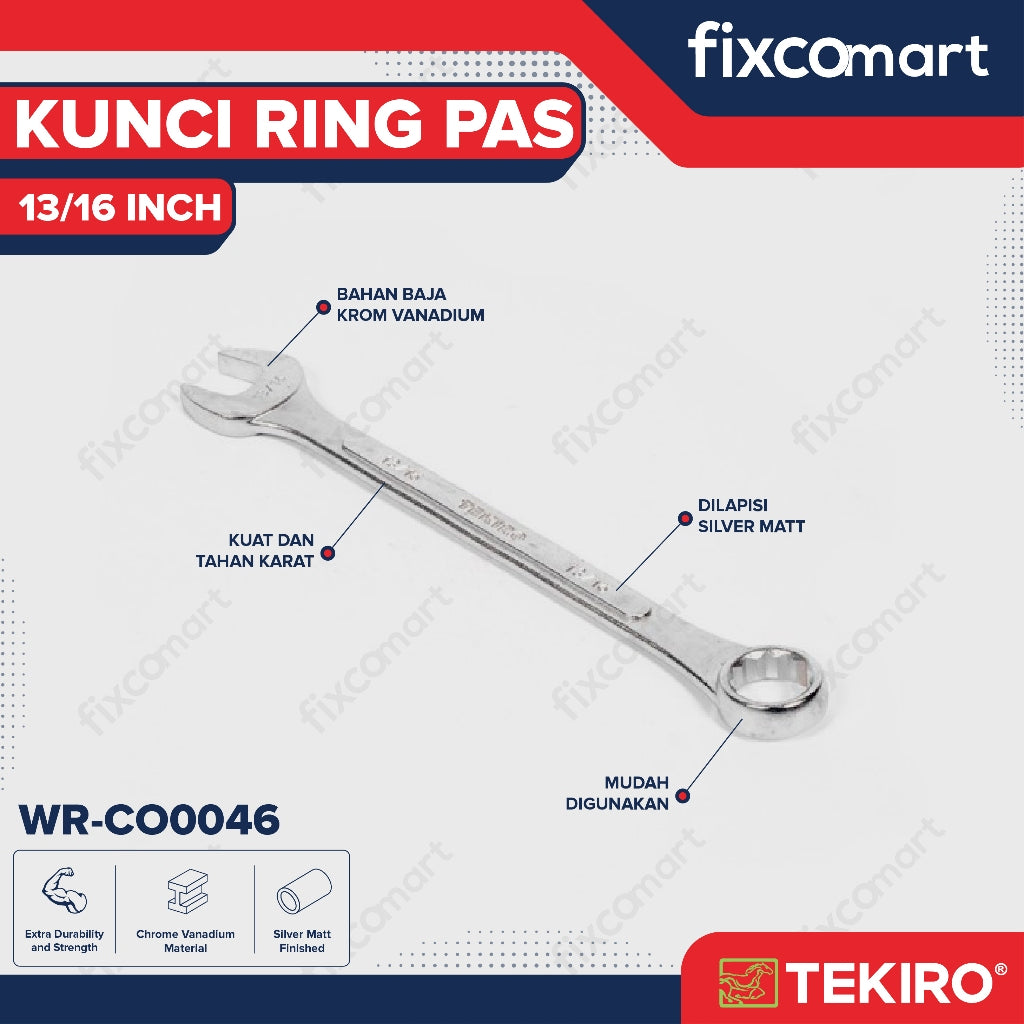 Tekiro Kunci Ring Pas 13/16 Inch