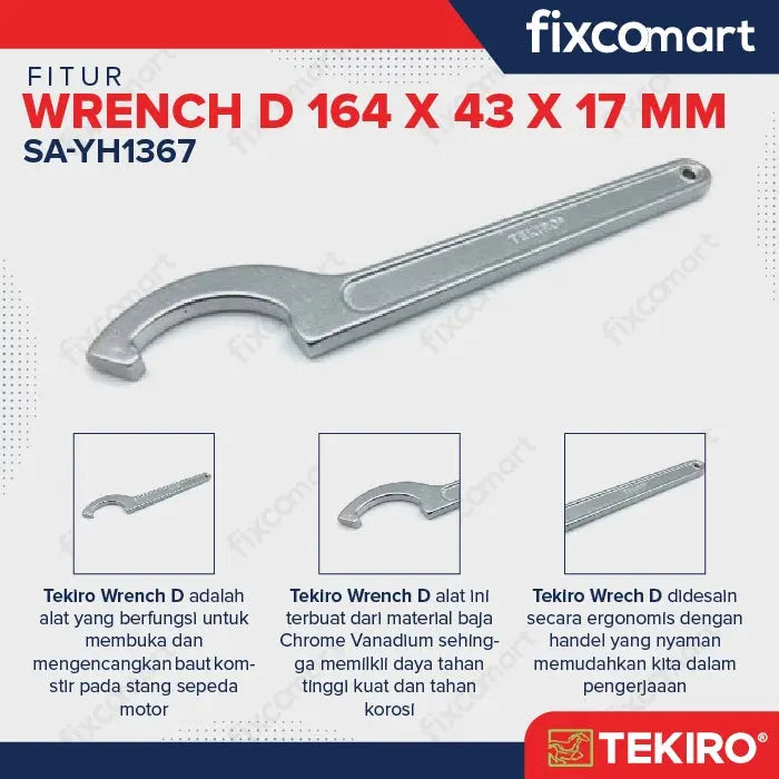 Tekiro Wrench D / Tekiro Kunci Komstir / Tekiro Special Tools FIXCOMART