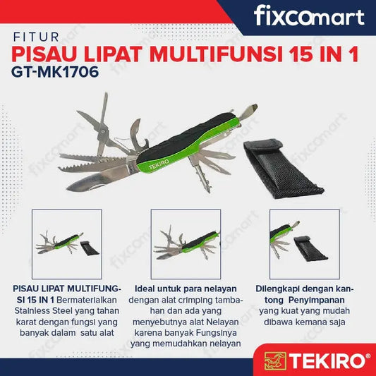 Tekiro Pisau Lipat Multifungsi 15 In 1 FIXCOMART