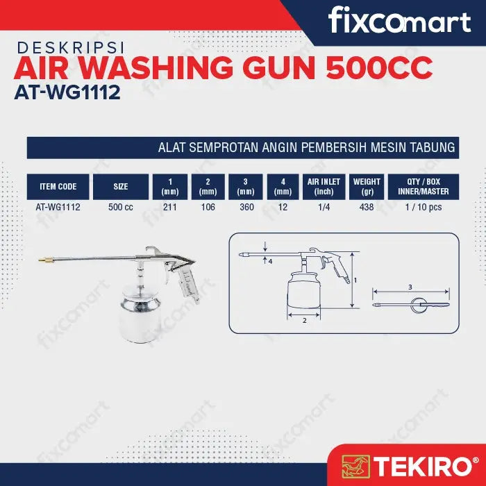 Tekiro Air Washing Gun / Pembersih Debu Semprot 500 Cc FIXCOMART
