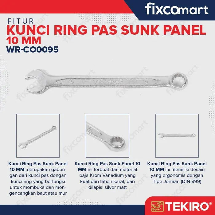 Tekiro Kunci Ring Pas 10 Mm Sunk Panel FIXCOMART