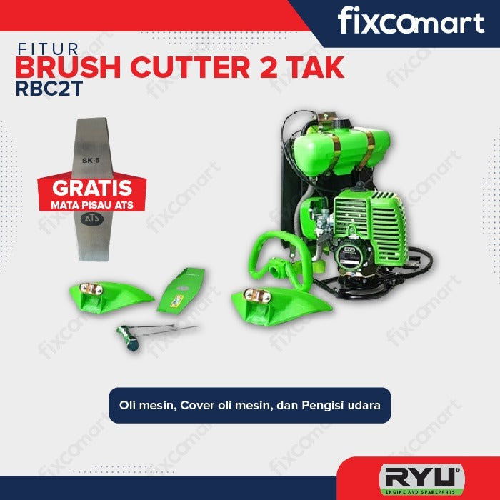 RYU Brush Cutter 2 Tak Mesin Potong Rumput Gendong RBC2T