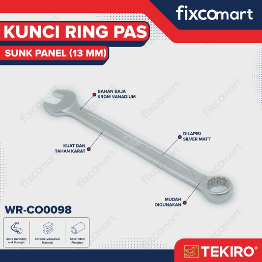 Tekiro Kunci Ring Pas Sunk Panel 13 mm - Combination Wrench
