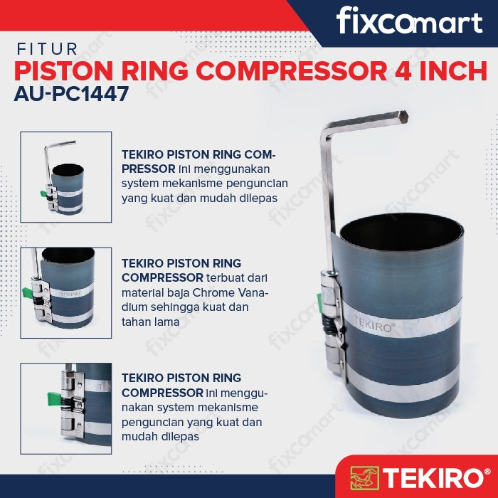 Tekiro Piston Ring Compressor 4 Inch X 90 - 175 Mm