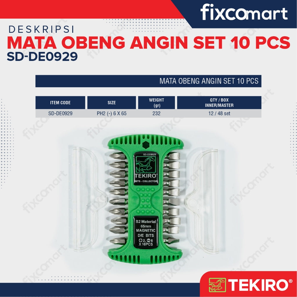 Tekiro Mata Obeng Angin Set PH2 (-) 6 X 65