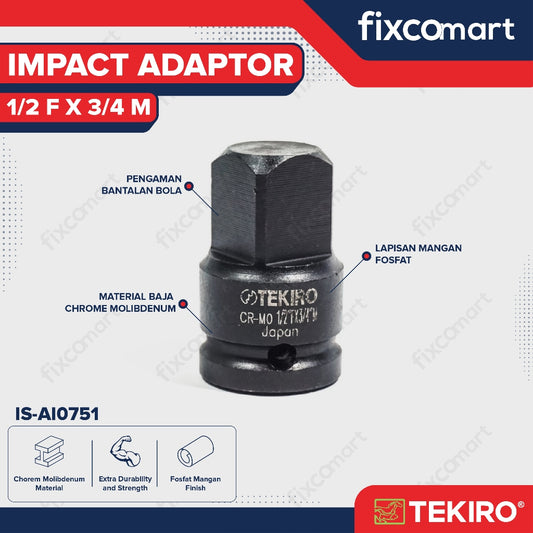 Tekiro Adaptor Impact 1/2 F X 3/4 M / Tekiro Sambungan Mata Sock Impact
