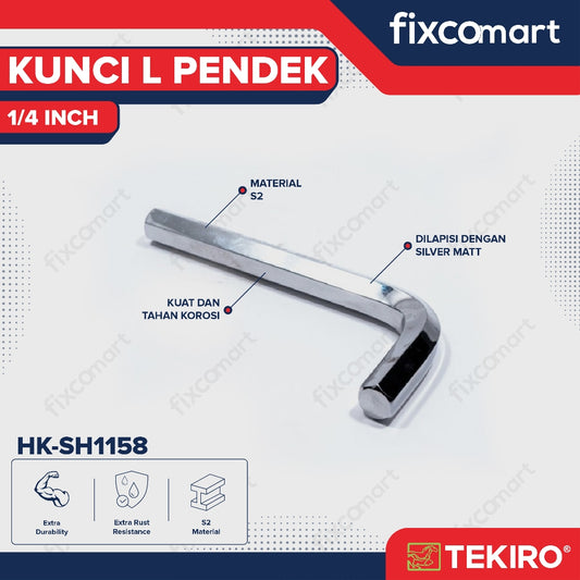 Tekiro Kunci L Pendek 1/4 inch / Hex Key Short