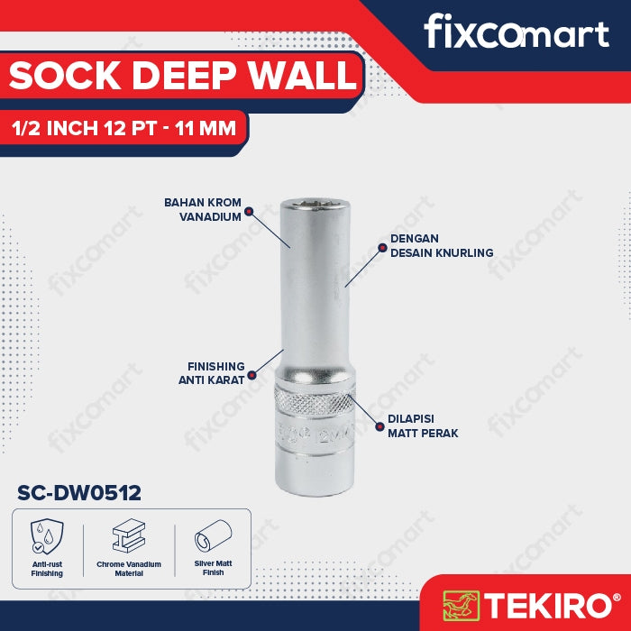 Tekiro Mata Sock Deep Wall 1/2 Inch 12PT 11 mm