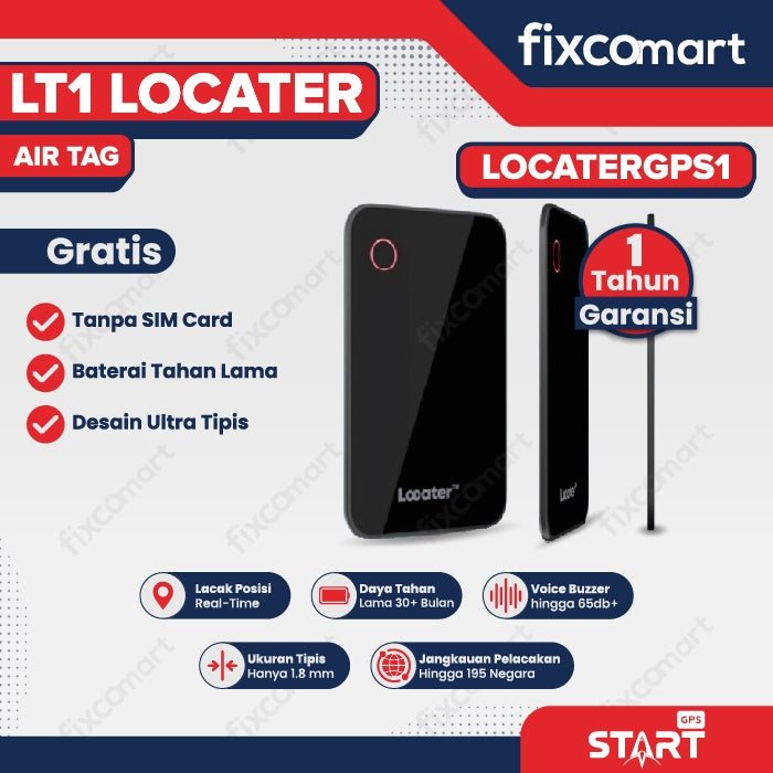 GPS Tracker Smart Tag Alat Pelacak Mini Ultra Slim Portable - StartGPS Locater GPS1 Alat Keamanan Kendaraan Mobil Motor Tas Koper Dompet