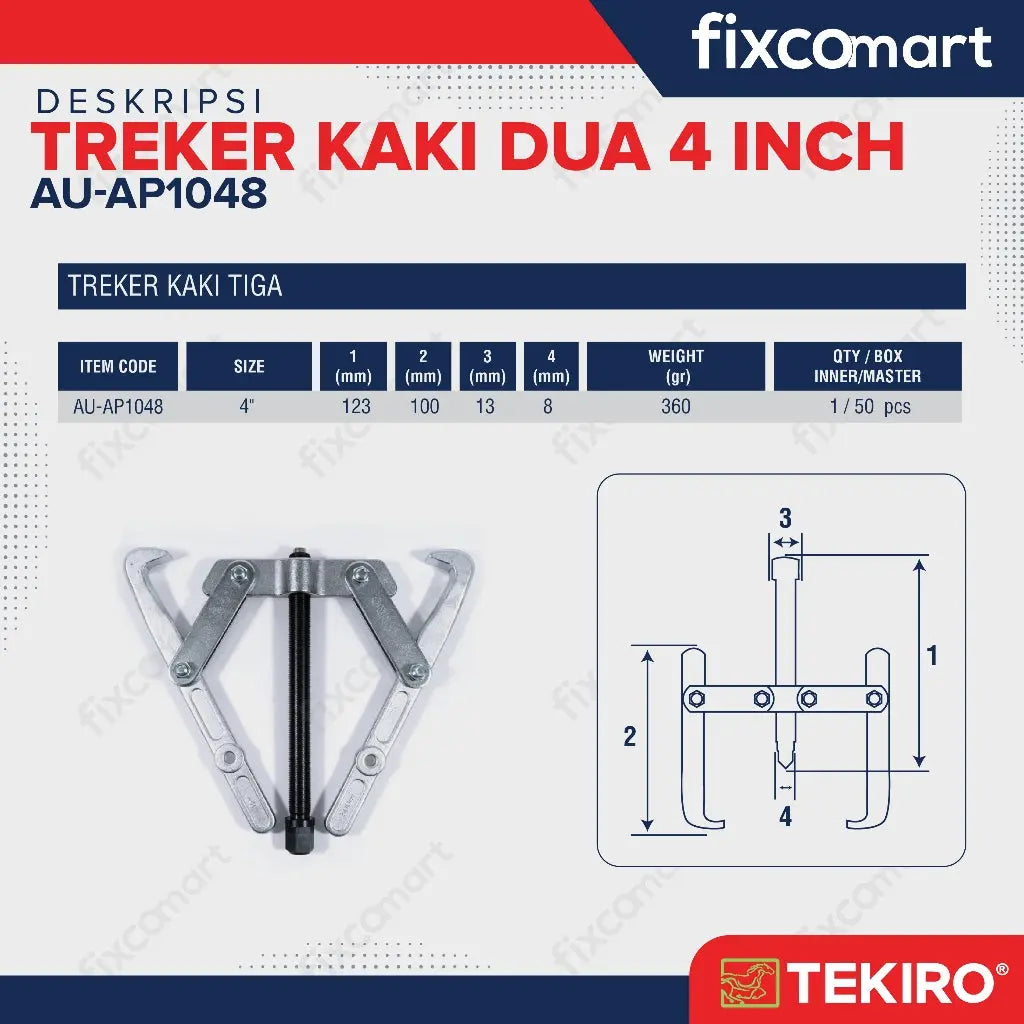 Tekiro Two Arm Puller 4" / Treker Kaki 2 FIXCOMART