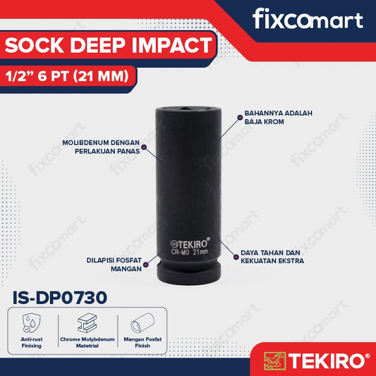 Tekiro deep impact socket 1/2 inch 6 PT 21 mm / mata sock