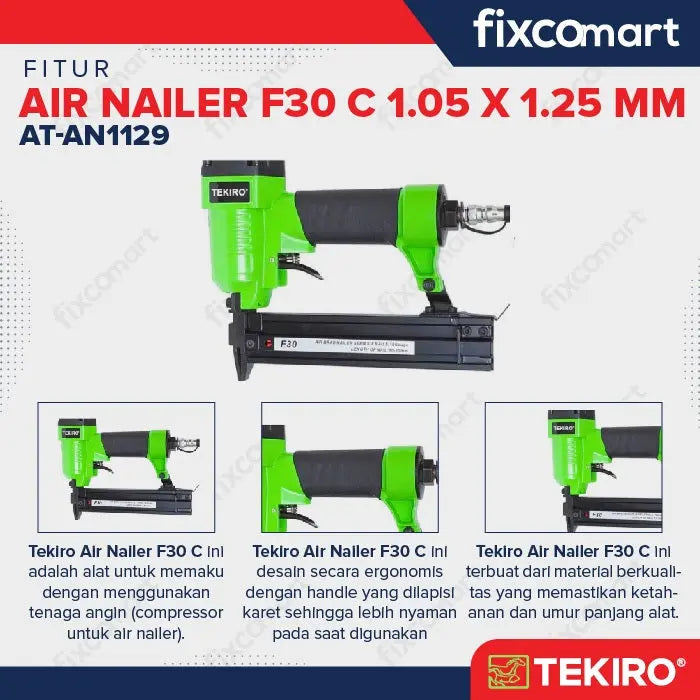 Tekiro Air Nailer 1.05 X 1.25 Mm / Alat Paku Tembak / Paku Lurus FIXCOMART