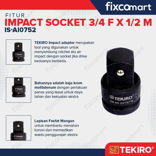 Tekiro Adaptor Impact 3/4 F X 1/2 M / Tekiro Sambungan Mata Sock Impact FIXCOMART