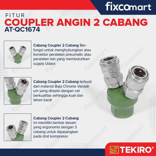 Tekiro Coupler Cabang 2 / Tekiro Quick Coupler 2 Way FIXCOMART