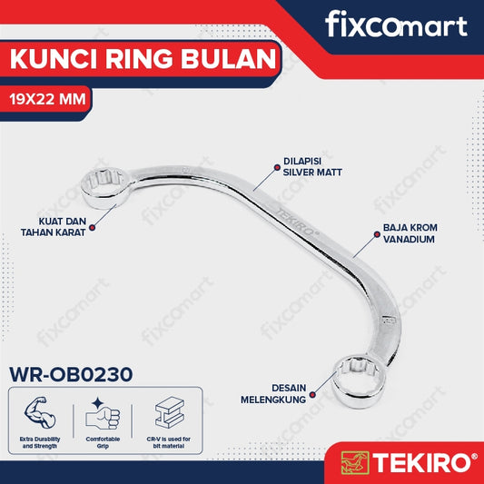 Tekiro Obstruction Wrench / Kunci Ring Bulan 19X22 mm