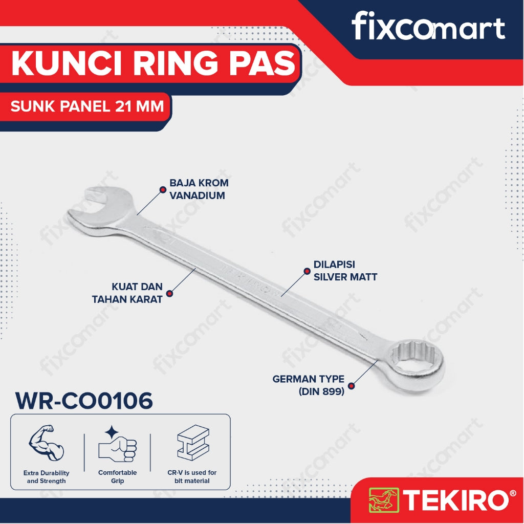 Tekiro Kunci Ring Pas 21 mm Sunk Panel