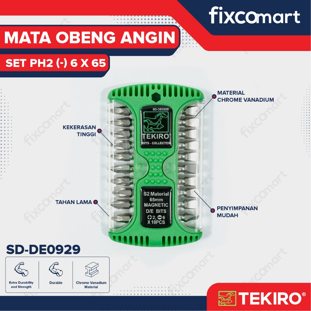 Tekiro Mata Obeng Angin Set PH2 (-) 6 X 65