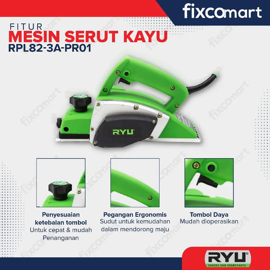 RYU Planner RPL 82-3A - Mesin Serut Kayu - Free Pisau Planner FIXCOMART