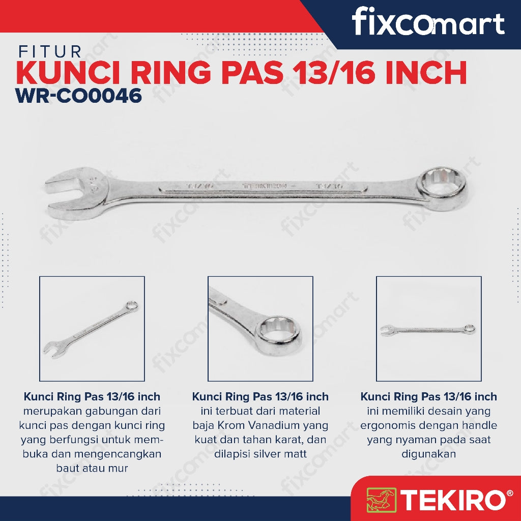Tekiro Kunci Ring Pas 13/16 Inch
