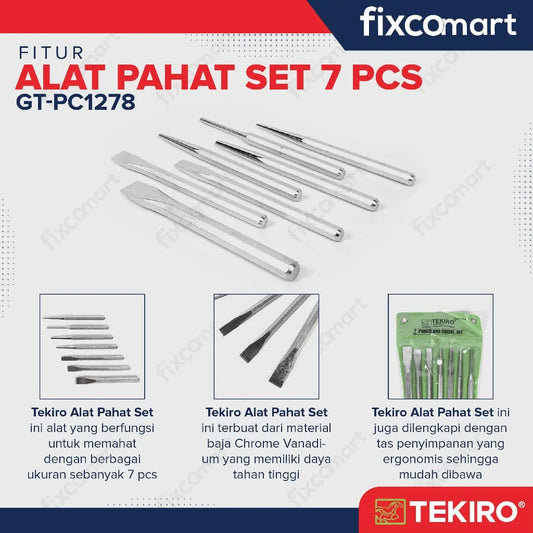 Tekiro Punch & Chisel Set 7 Pcs / Tekiro Pahat Set 7 Pcs FIXCOMART
