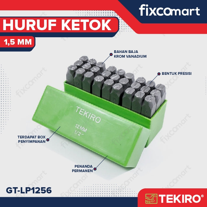 Tekiro Huruf Ketok 1,5 Mm / Tekiro Punch Letter