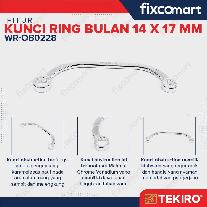 Tekiro Kunci Ring Bulan 14X17 mm