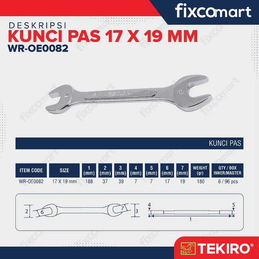 Tekiro Kunci Pas 17 X 19 Mm FIXCOMART