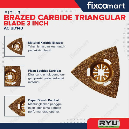 RYU PLANNER BLADE Brazed Carbide Triangular Blade 3" FIXCOMART