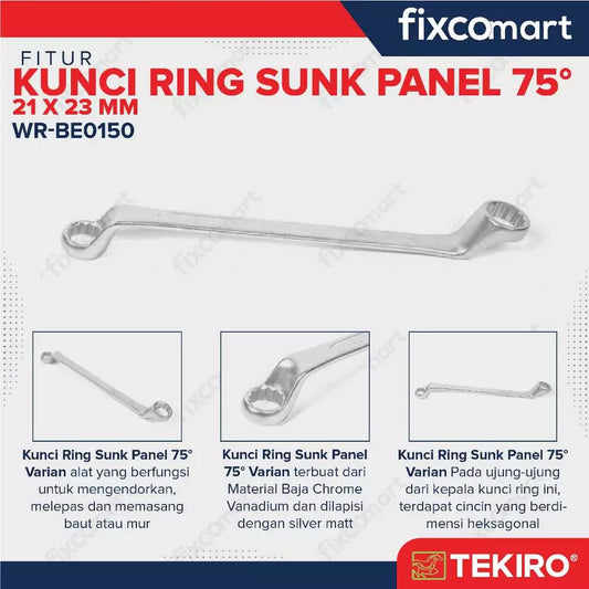 Tekiro Kunci Ring Sunk Panel 21X23 mm / Box End Wrench