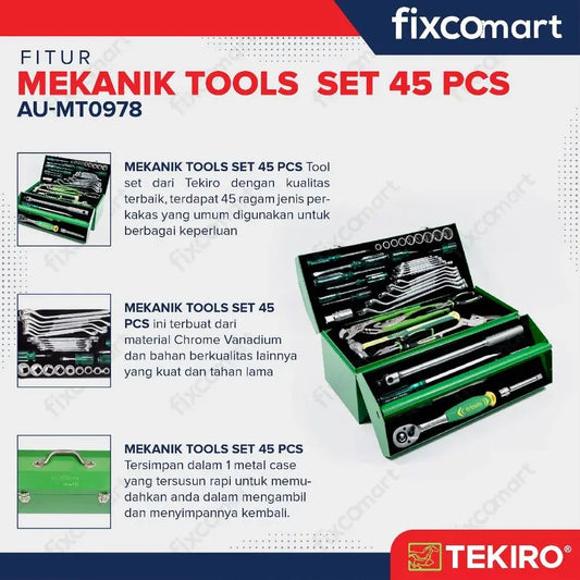 Tekiro Mechanic Tool 45 Pcs / Tekiro Tool Set / Tekiro Automotive Tool Set FIXCOMART