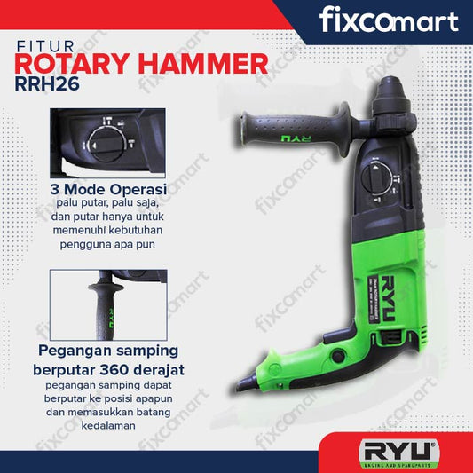 Ryu Rotary Hammer / Mesin Bor Rotary Rrh 26 850 W