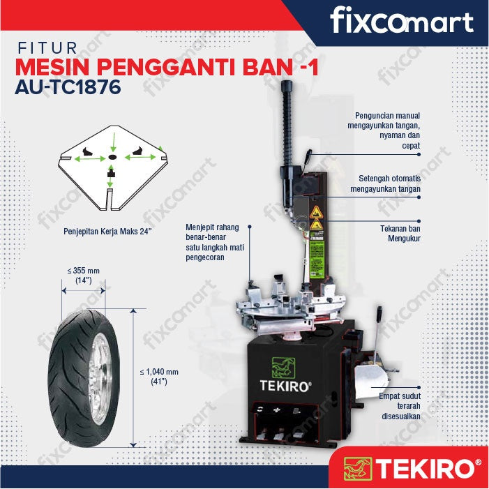 TEKIRO Tire Changer / Pembuka Ban Otomatis Mobil Motor / Tyre Changer GARANSI