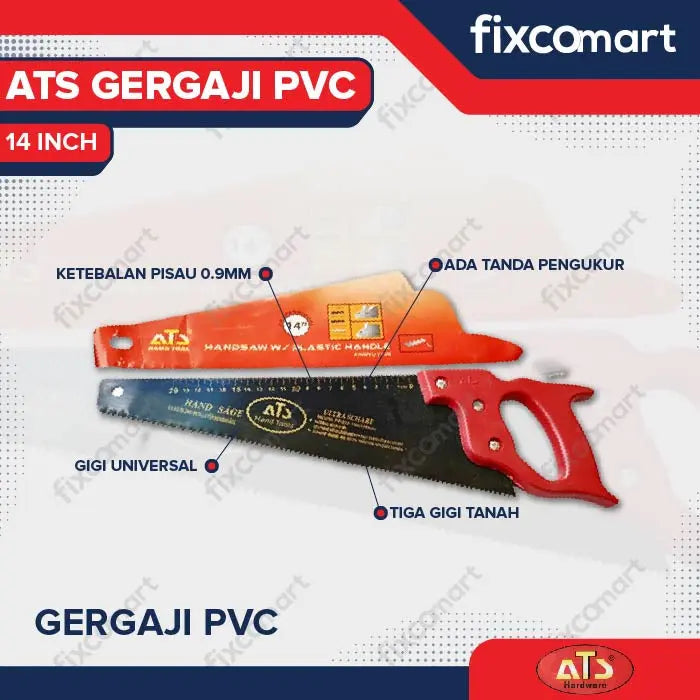 ATS Gergaji Kayu Gagang PVC 14 inch FIXCOMART