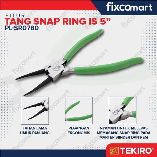 Tekiro Tang Snap Ring Tekan Tutup Lurus / Tekiro Tang Snap Ring Is 5" FIXCOMART