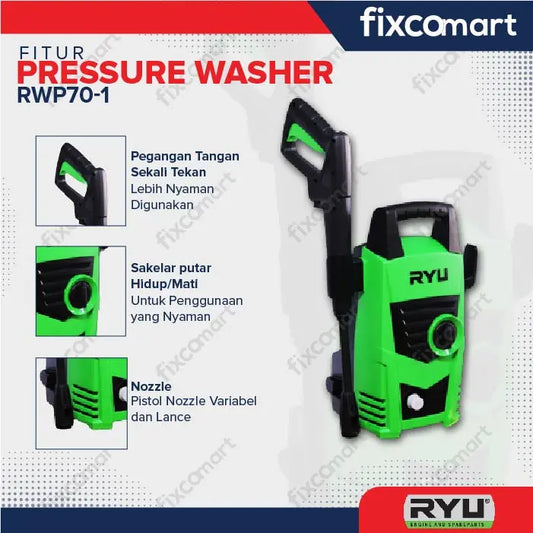 RYU Alat Cuci Steam Ryu Rpw 70-1 Mesin Cuci Tekanan Tinggi - Pressure Washer FIXCOMART